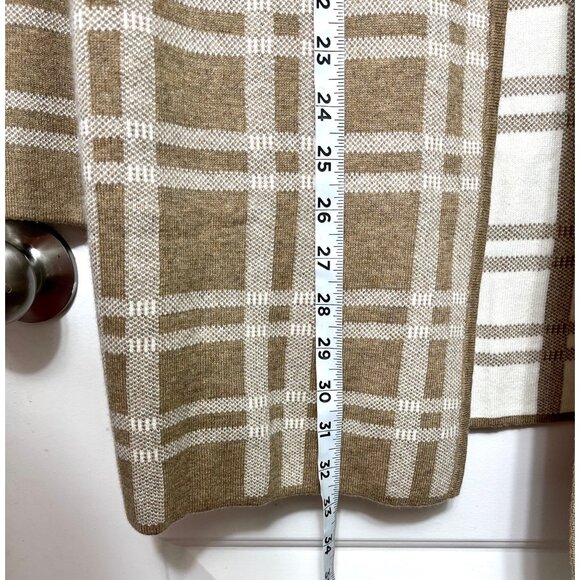 Talbots Textured Open Front Sweater Jacket - Plaid Size L - Picture 7 of 9